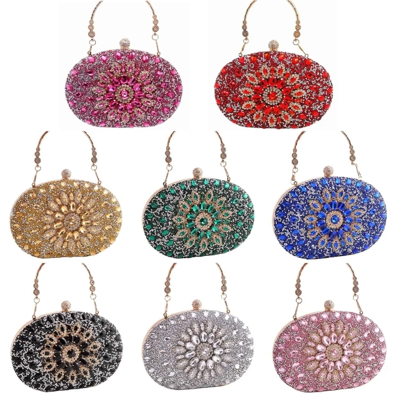 Diamond Studded Evening Bag Trendy Party Bags with Delicate Diamond Embellishments Dress Bag Purse for Parties & Event