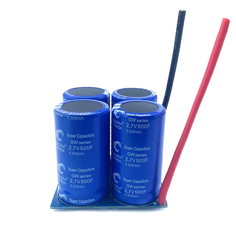 4Pcs Series Connection Bank GDCPH 10.8V125F Automotive Rectifier Module 2.7V500F Large Capacity With Cables Backup Power Supply