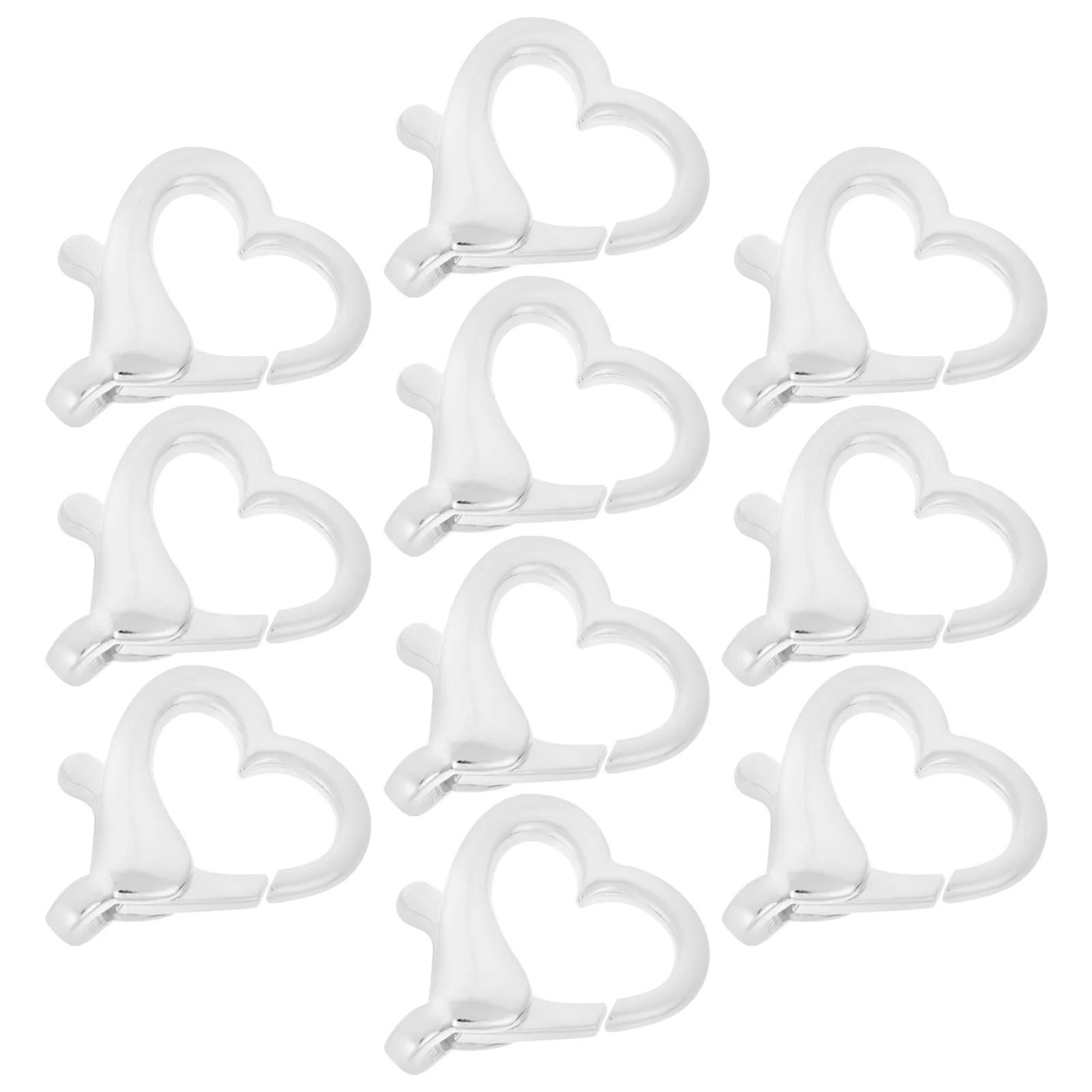 

10 Pcs Chain Love Charm Bead Silver Charms Ring Jewelry Lobster Clasp for Necklace Alloy Making Clasps Bracelet Bags
