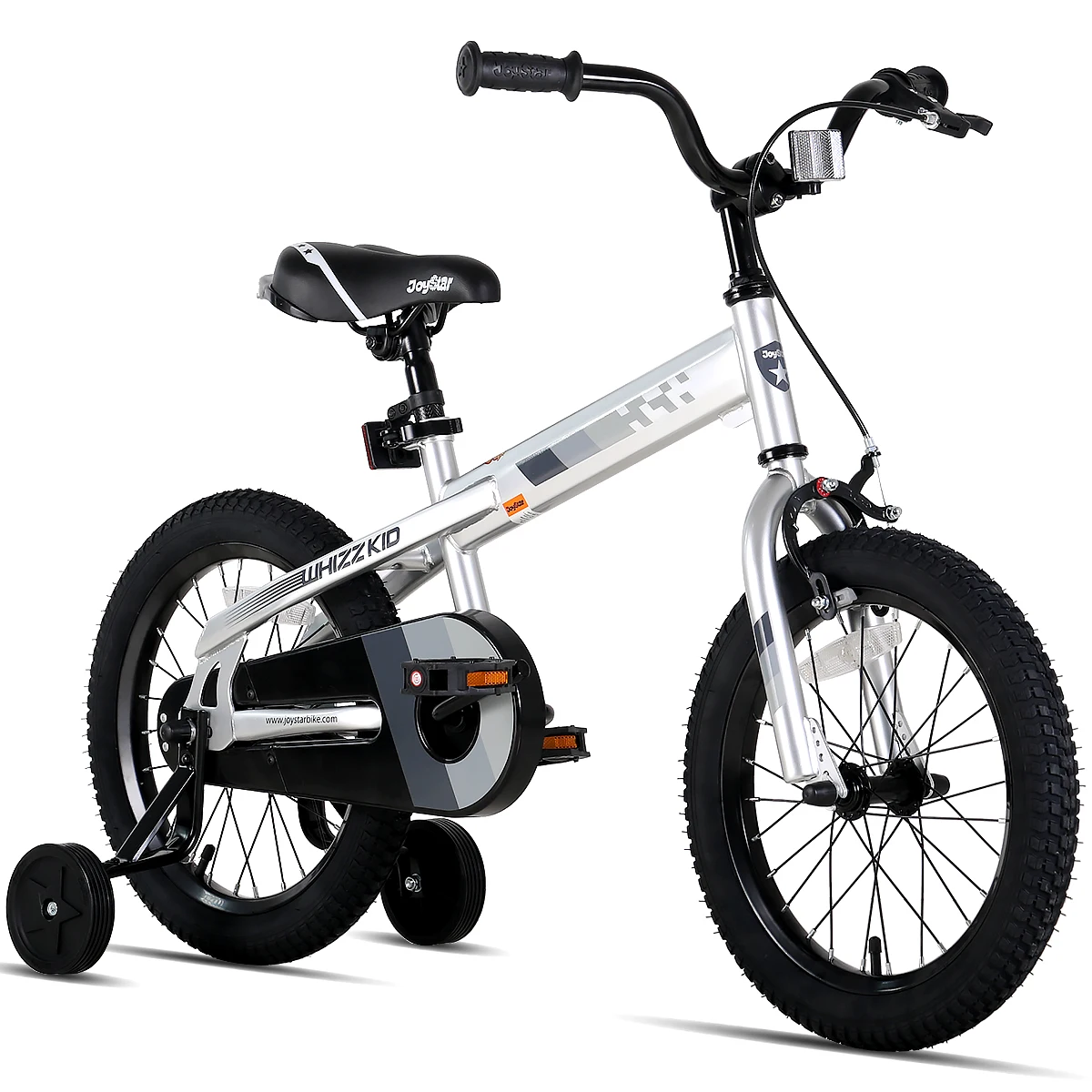 JOYSTAR Kinderfahrrad 12, 14, 16, 18 Zoll Kinderfahrrad für Kleinkinder und Kinder im Alter von 2–9 Jahren, BMX-Fahrrad mit Stützrädern, Silber