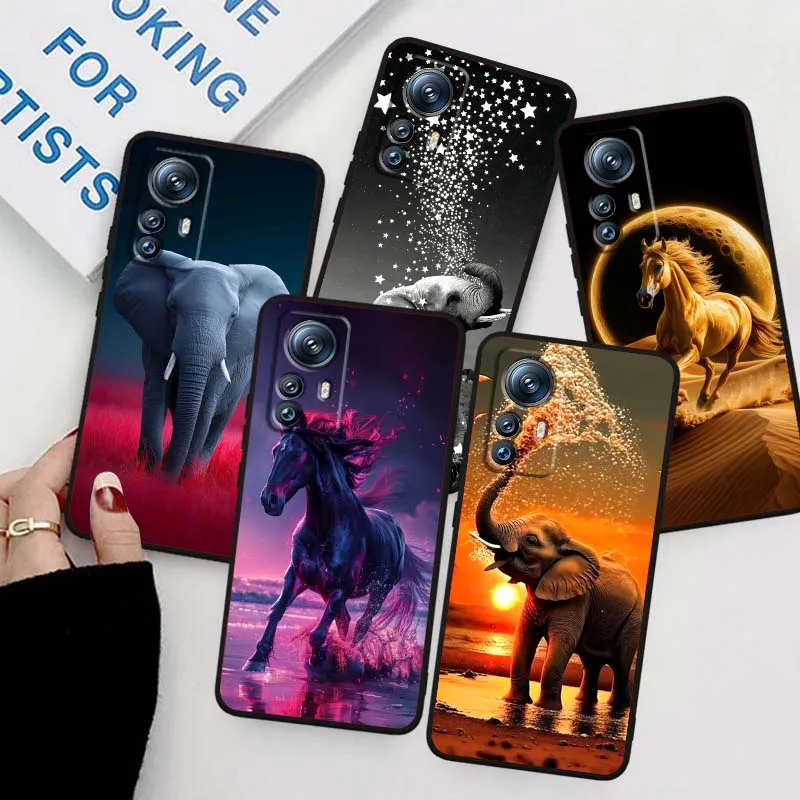 Cartoon Anime Animals For Xiaomi Mi 15 14 13 13T 12 12T 12S 11 11i 11T Pro Ultra Lite 5G Black Soft Phone Case