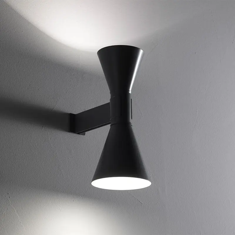 Nordic Industrial Wall Lamp Creative Designer Sconce for Bedroom Hotel Corridor Aisle Modern Conical Decoration LED Wall Light