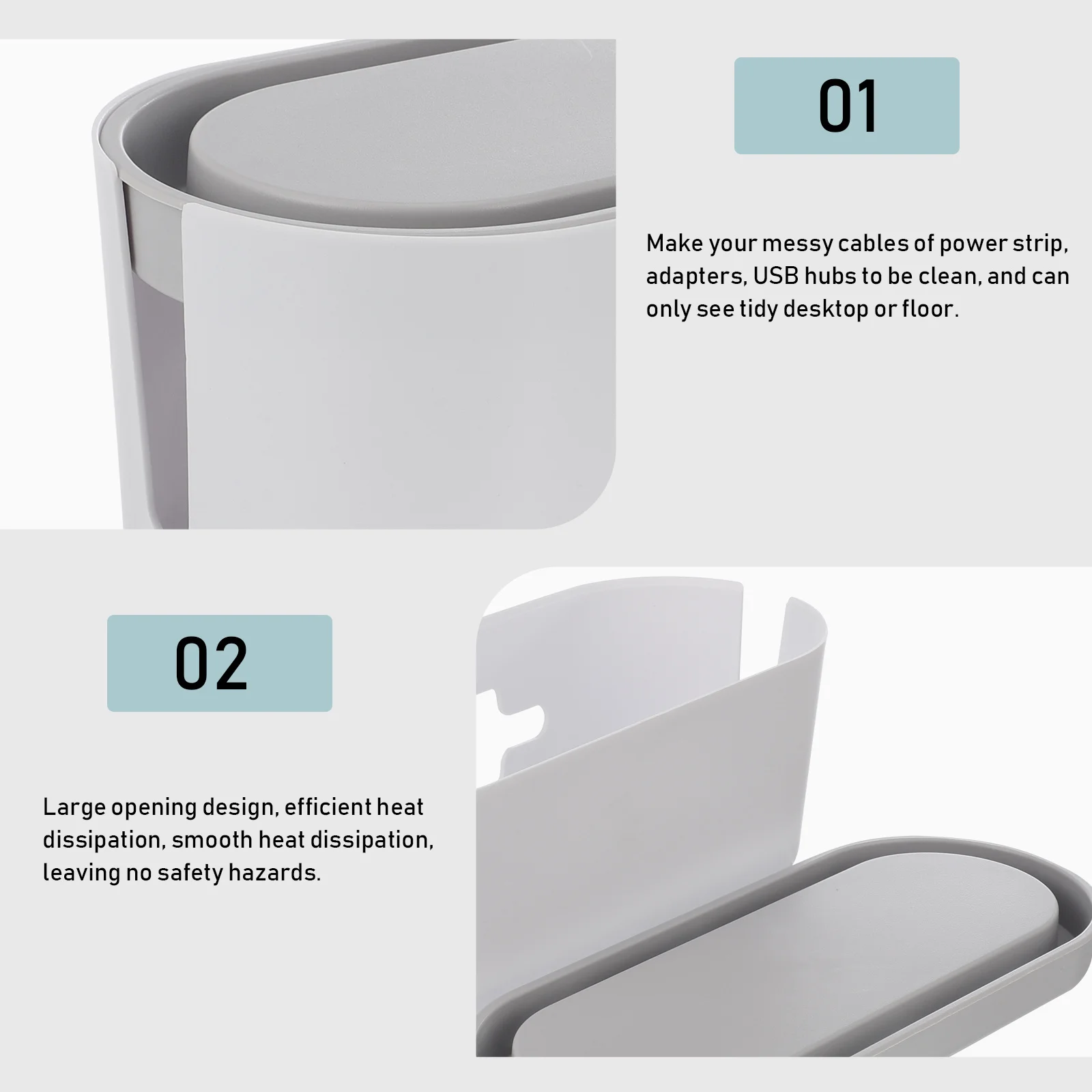 

1Pcs Cable Patch Board Storage Box High Strength Plastic Durable Organizer Desktop Cord Storage Container Tidy Cable Management