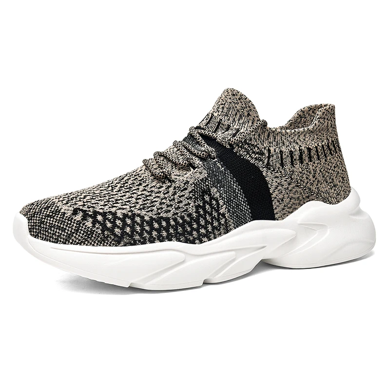 أحذية رياضية كاجوال للمشي للرجال مصممة تسمح بمرور الهواء وغير قابلة للانزلاق ومقاومة للاهتراء وأحذية رجالية مسطحة برباط