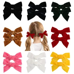 2pcs Velvet Bow Barrettes Women Temperament Ponytail Hairpin Hair Clip Girls Black Red Ribbon Hair Clip Fashion Hair Accessories
