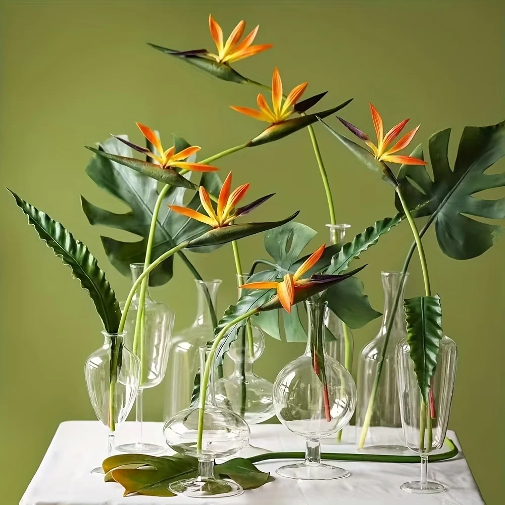 

Artificial Flowers Bird of Paradise Hawaiian Tropical Flowers Strelitzia Green Plant for Home Garden Decoration Office Verandah