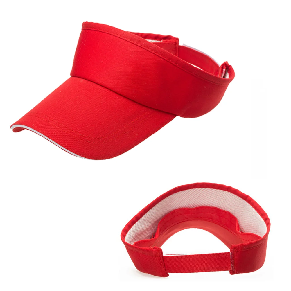 Blank Sun Visors Adjustable Sports Sun Hat for Travel Exercises(Red) visors sports visor cap