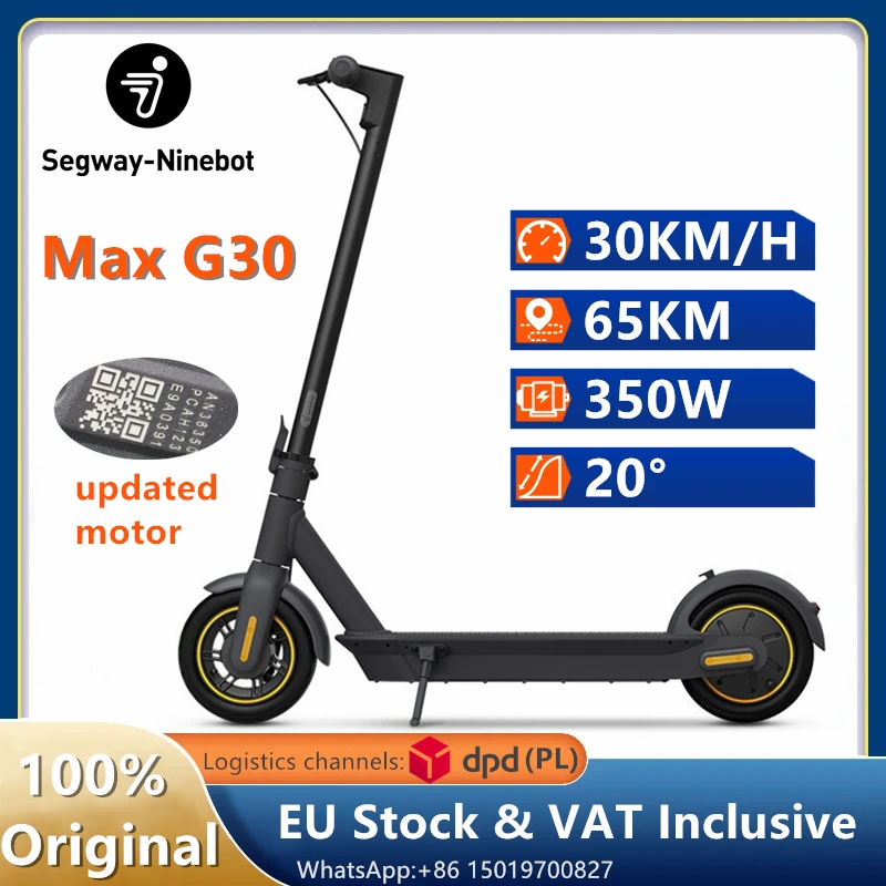 EU STOCK NINEBOT Max G30 Electric Scooter Upgrade Motor 30km/h Original Ninebot By Segway G30 G30P Kickscooter 65km Skateboard