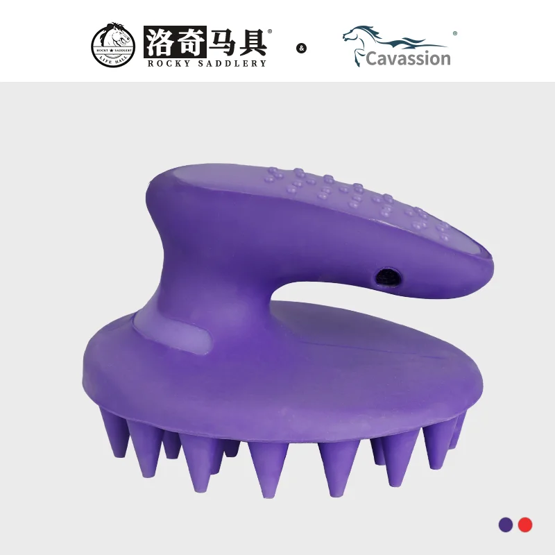 Cavpassion-A Massage Brush in the Shape of a Horseshoe, Soft Head Massage Brush, Horse Bathing, Stable Tool, Cleaning Tools