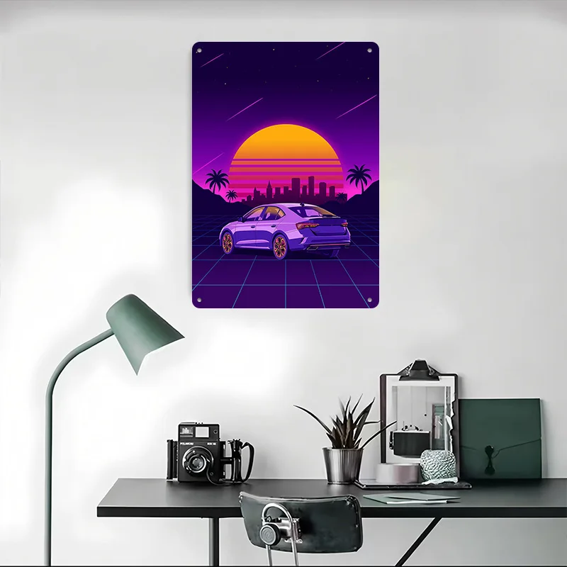 SkodaS Sports Car Metal Posters Customizable Retro Vintage Metal Signs for Man Cave Garage Wall Art Home Decoration Ornaments