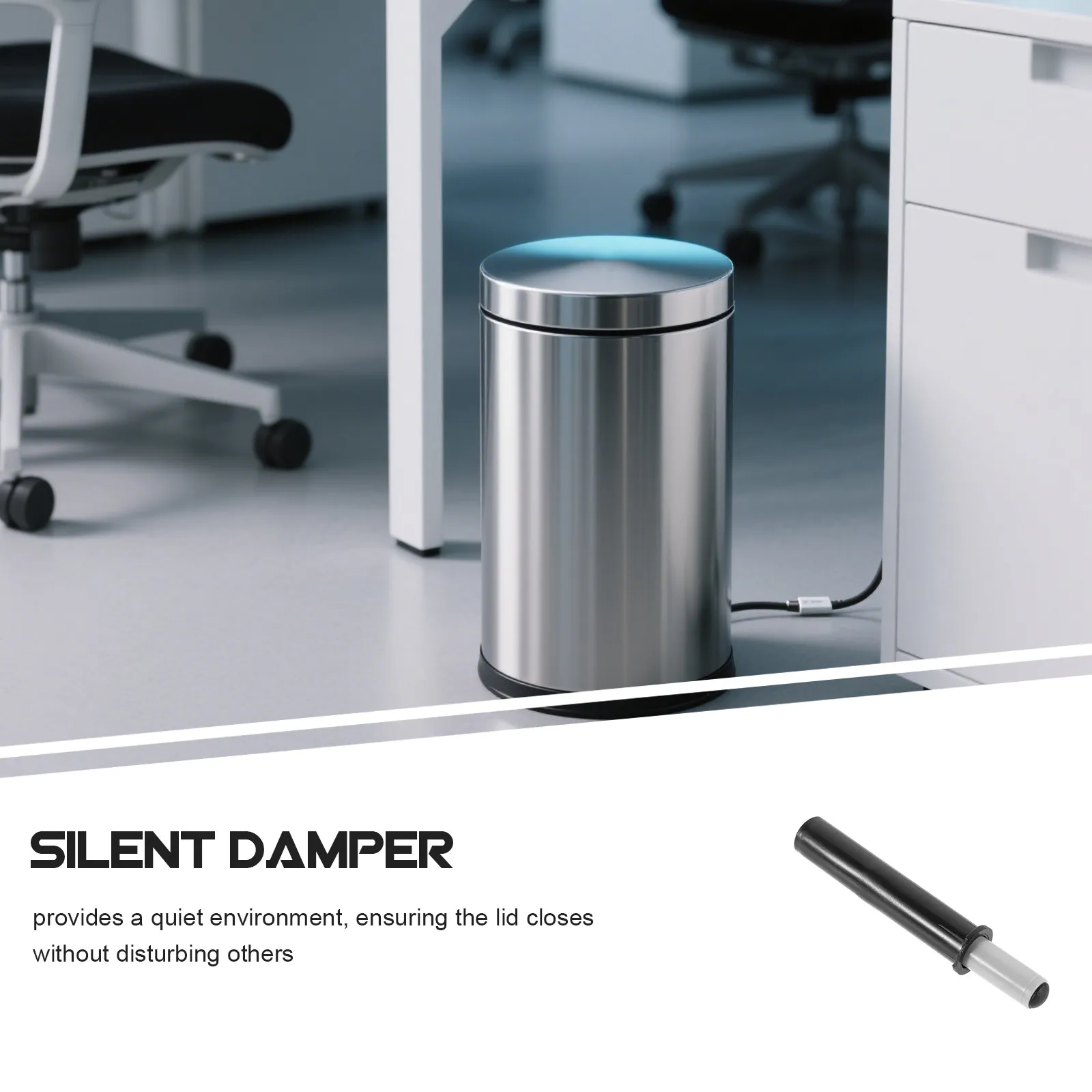 4Pcs Hydraulic Soft Close Trash Can Damper Silent Buffer for Kitchen Bathroom Office Bedroom Garbage Bin Waste Basket Lid