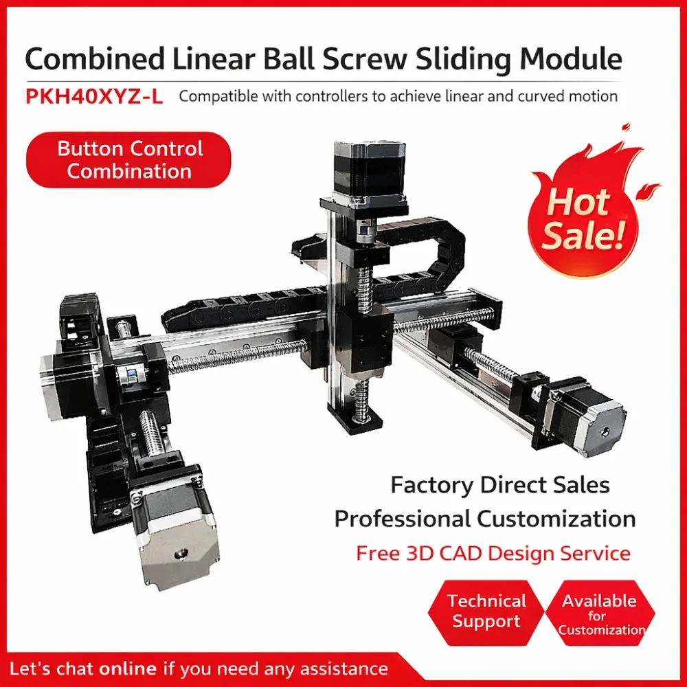 Ball Screw XYZ 3 Axis Linear Motion Platform Electric CNC Cross Gantry Slide Module