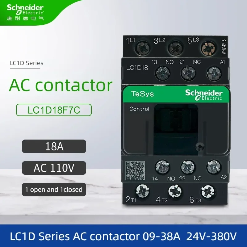 Schneider contactor 220v AC Three-pole contactor 3P 3 Phase 3-Pole 50/60Hz LC1D25 LC1D32 LC1D38 Coil Voltage 24v 110V 220V 380