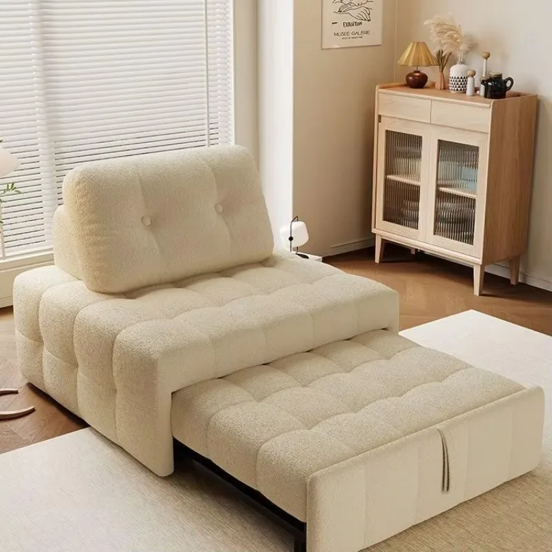 New Convertible Sofa Bed 2-in-1 Pull Out Sleeper for Small Living Room Multifunctional Single Double Seater
