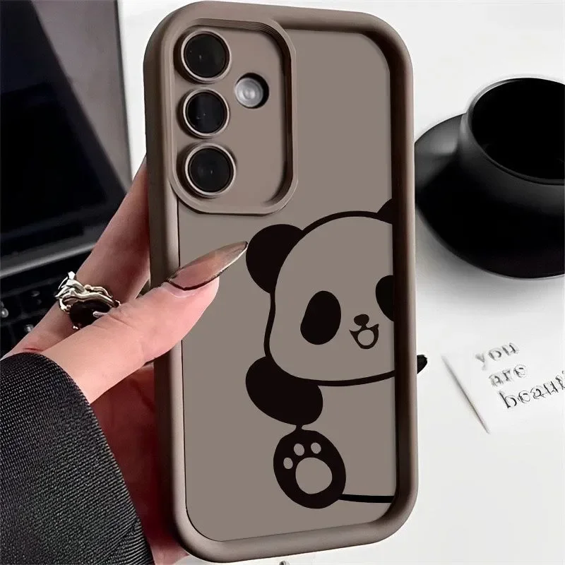 Ins Cartoon Lovely Panda Phone Case For Samsung  S24ultra 5G A14 15 S21 22 23 A 25 35 52 53 54 55 S24 Plus Soft Y2K Phone Cases