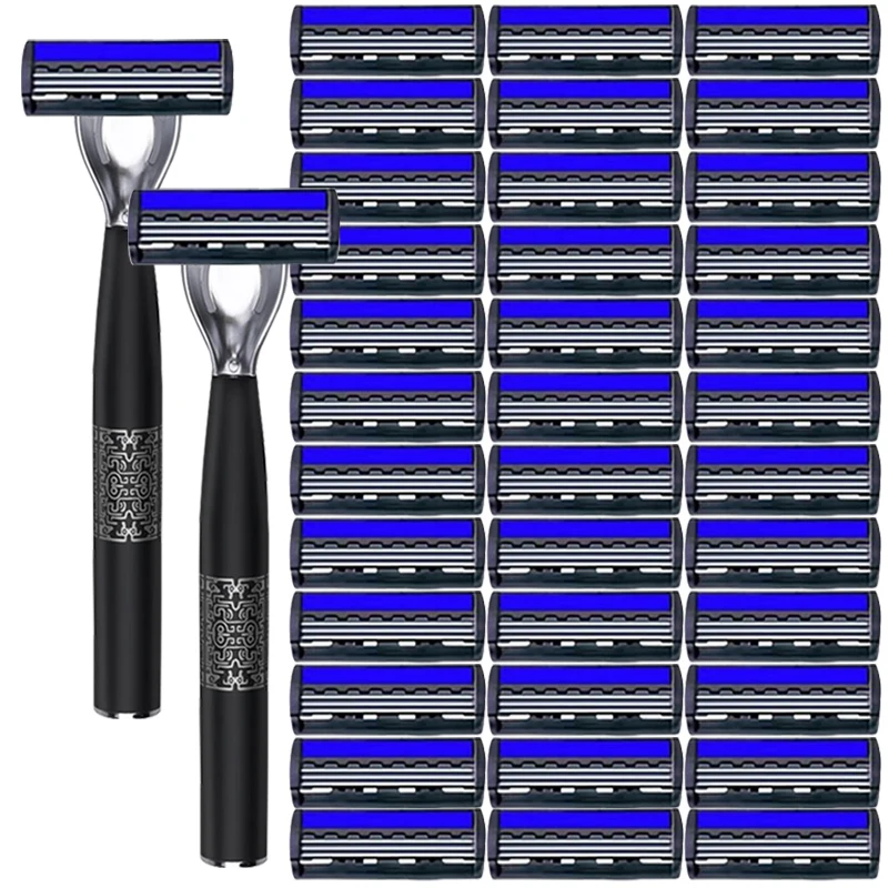 

Shaver Brand New Design Men Razor Shaving Three Layer Shaver Reusable Razor Imported Blade Multi Tool Head Change