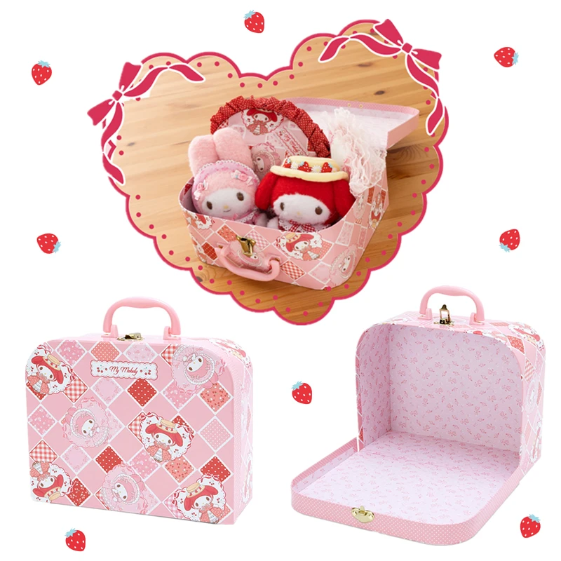 

Kawaii My Melody Cartoon Suitcase Storage Box Anime Sanrio Girl Heart Cute Storage Box Photo Props Carton Girl's Birthday Gift