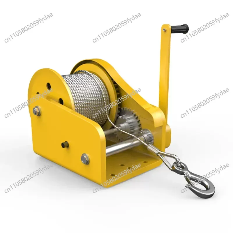 Manual Winch with Bidirectional Self-Locking Hand Crank Compact Home-Use Winch Crane for Lifting and Hoisting