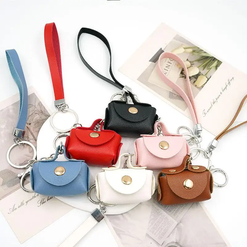 Charming Kawaii Mini Handbag Keychain PU Leather Perfect for Coin Storage
