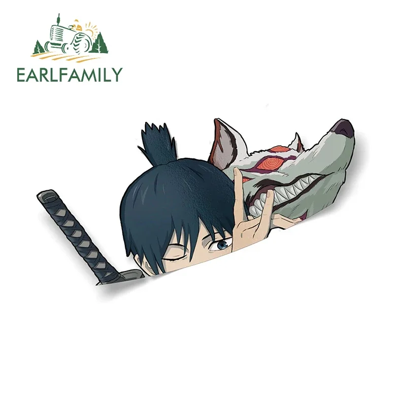 EARLFAMILY 13cm For Peek Aki Car Stickers Fashionable Creative Decals Windows Windshield Decor Vinyl Car Wrap Sunscreen