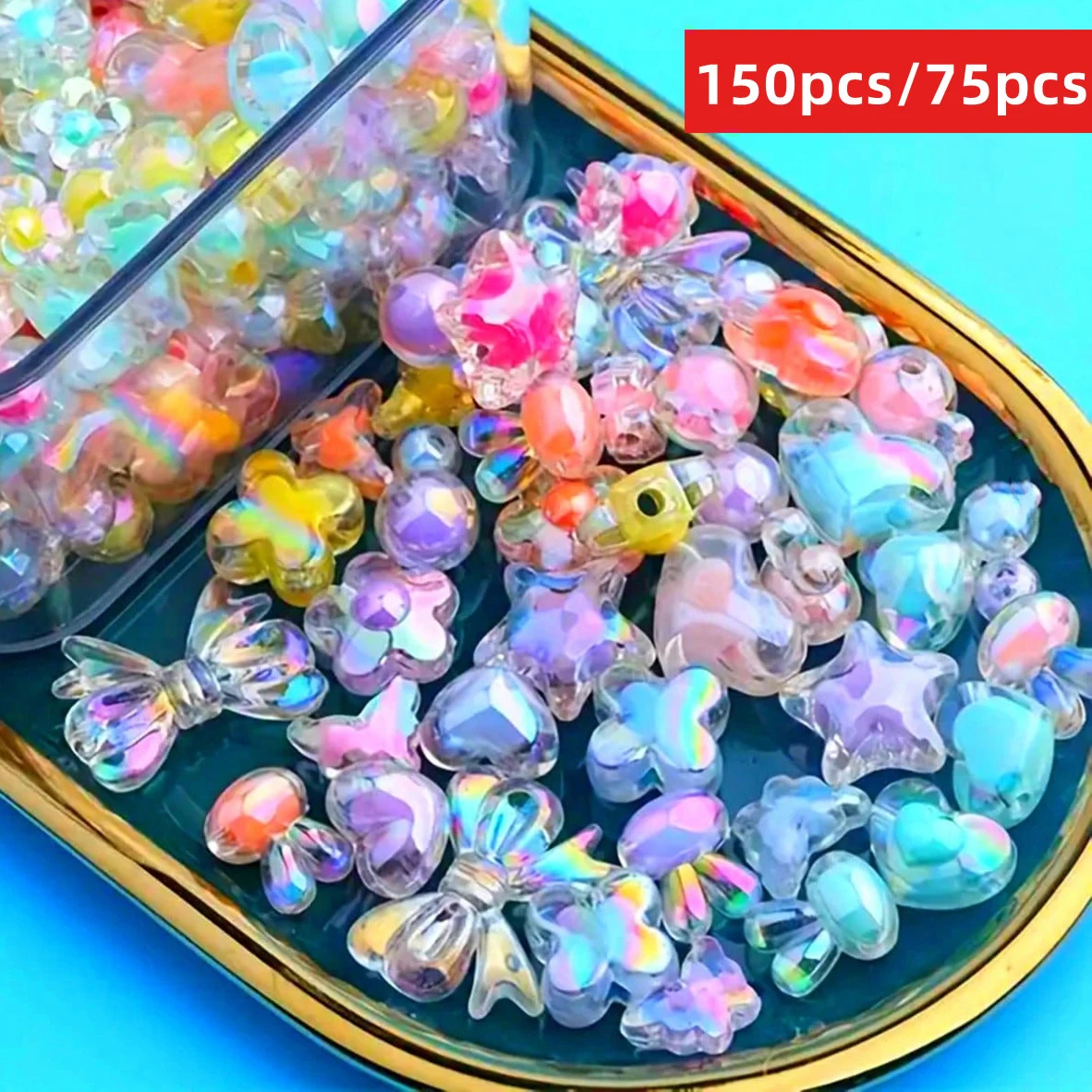 150/75pcs 8-25mm Vibrant Mixed Color Transparent Acrylic Beads - Ideal for Jewelry Making, DIY Versatile Accessories for Craftin