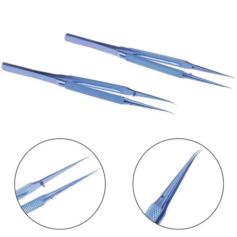 AS94-2 PCS Maintenance Tool Of Titanium Alloy Tweezers Machine 0.15Mm Demagnetization Of Sharp-Pointed Straight Bending Tweezers