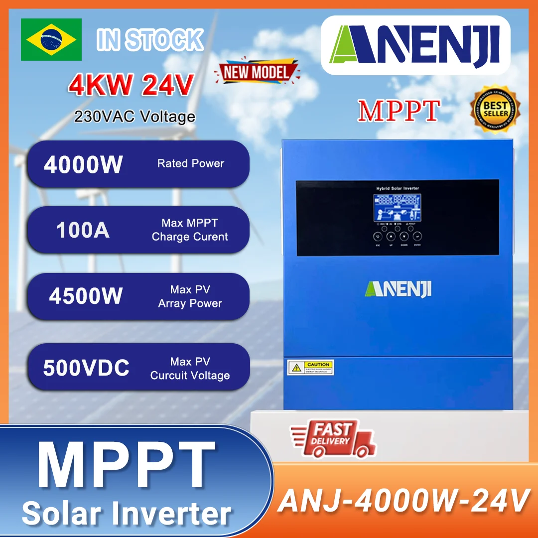 4KW 230V Solar Inverter Hybrid Pure Sine Wave Solar Inverter MPPT 100A PV 500VDC Solar Charge Controller