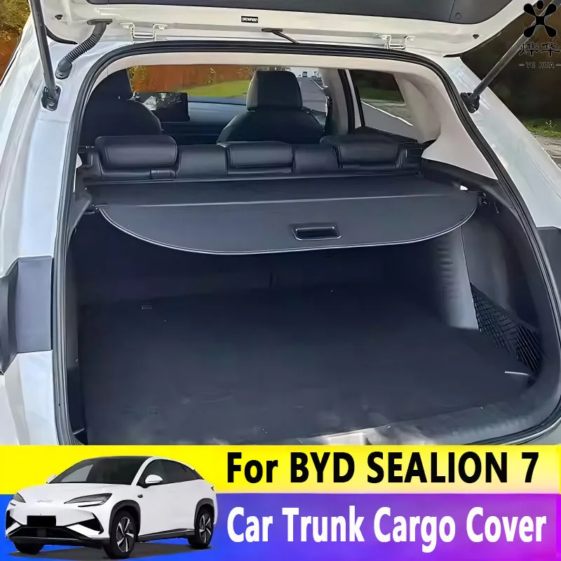 

Для BYD SEALION 7 2024 2025 2026 Автомобильный выдвижной задний багажник, занавеска, органайзер, конфиденциальность, экран безопасности, козырек груза