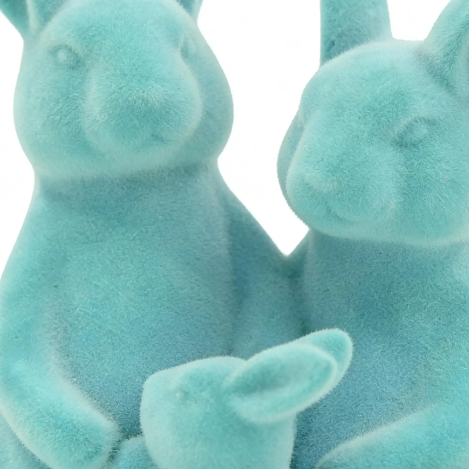 Flocked Easter Bunny Decor Easter Bunny Family Figurines Flocking Rabbit Party Table Centerpiece for Holiday Indoor Home Dining