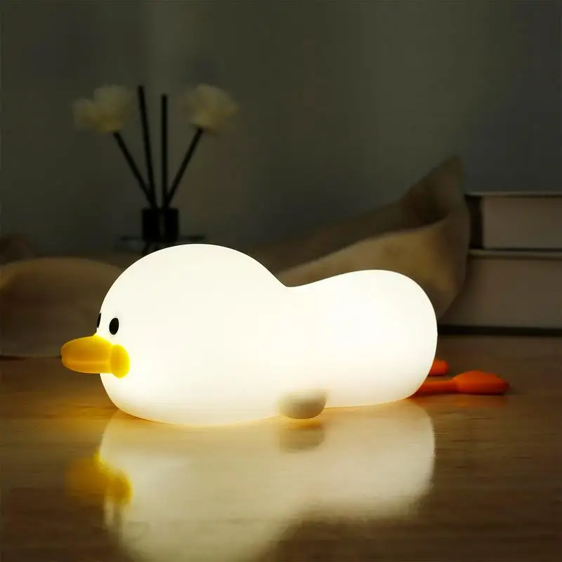 

LED Duck Light Dimmable Nursery Nightlight Bedside Lamp With Touch Sensor And 30/60 Minutes Timer For Breastfeeding Baby Girls