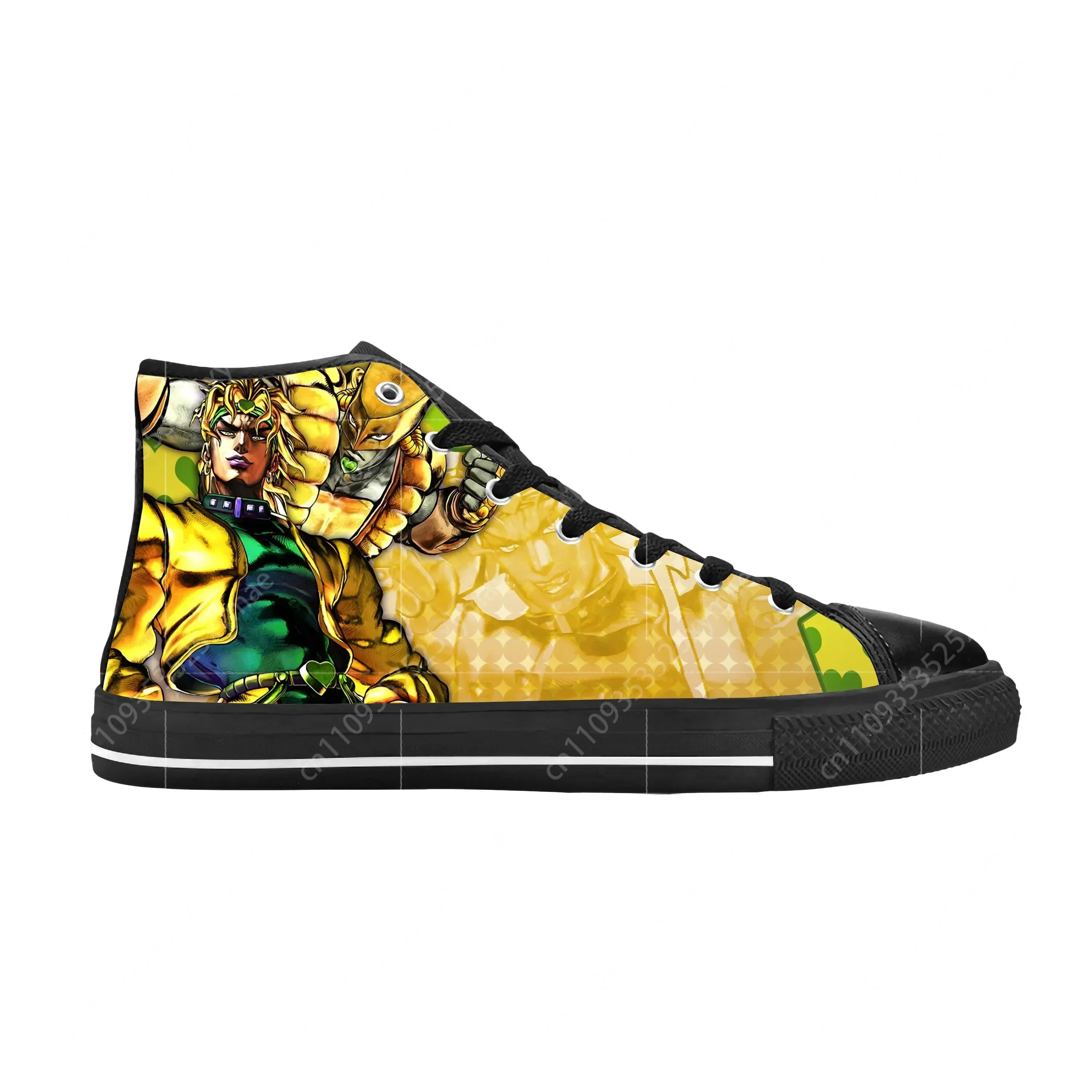 Japanese Anime Jojo Bizarre Adventure Dio Brando Casual Cloth Shoes High Top Comfortable Breathable 3D Print Men Women Sneakers