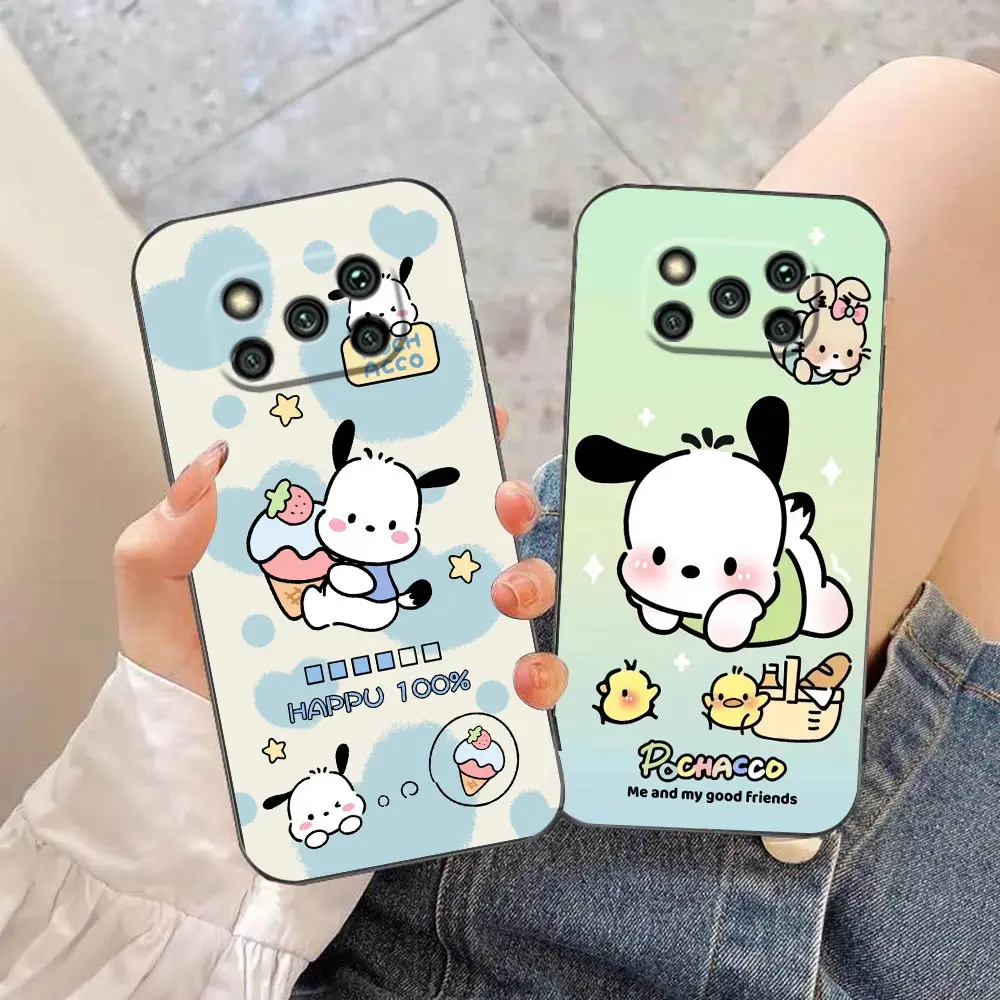 

Cartoon Cute Pochacco Phone Case For Xiaomi Poco X5 X4 X3 M5 M4 M3 F5 F4 F3 GT Pro NFC Black Shark 5 Mix 3 4 Case Funda Shell