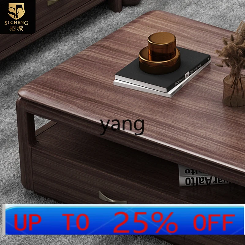 

LH Italian minimalist solid wood living room tea table coffee table TV cabinet combination living room modern simplicity