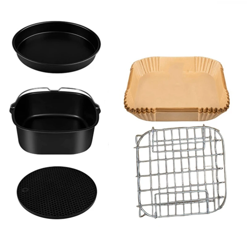 8 Inch Cake Barrel Pizza Pan Air Fryer Accessories For Gowise Phillips Cozyna And Secura Fit All Airfryer 5.3QT To 5.8QT