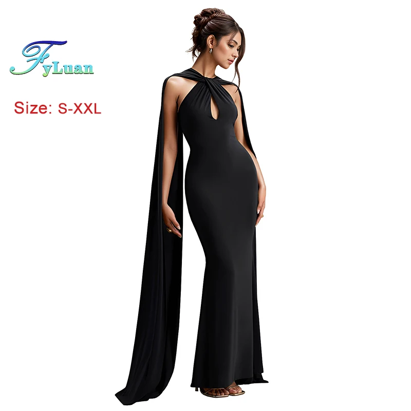 Chic Solide Satin Halter Maxi Kleid Frauen Schräge Schulter Spitze Up Backless Seidige Satin Temperament Halter Frau Fischschwanz Kleid