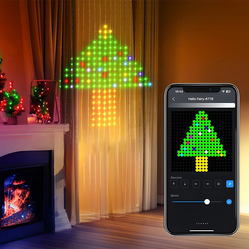 LED upgraded version of smart curtain light USB interface can upload pictures for display Suitable for room atmosphere decoratio image 4