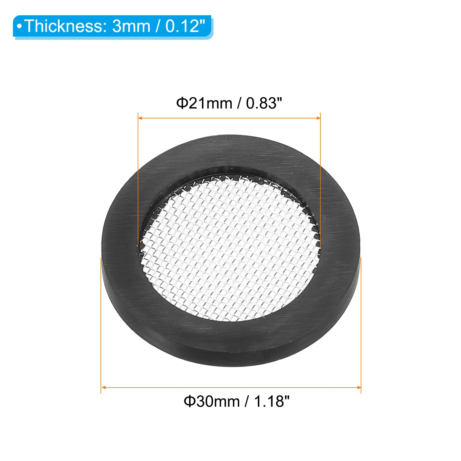 Uxcell 3/9/12/15Pcs Rubber Flat Washers 19mm/24mm/30mm OD with Stainless Steel Filter Gasket for Faucet Pipe Water Hose