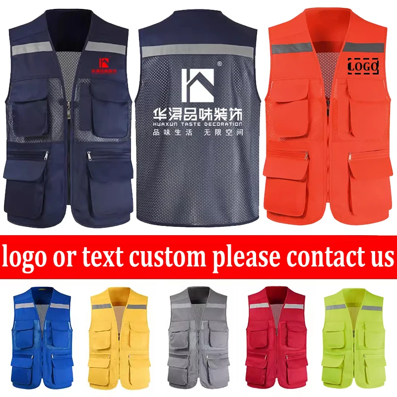 Men's Summer Outdoor Work Safari Fishing Travel Photo Vest with Pockets Work Vest Custom Logo