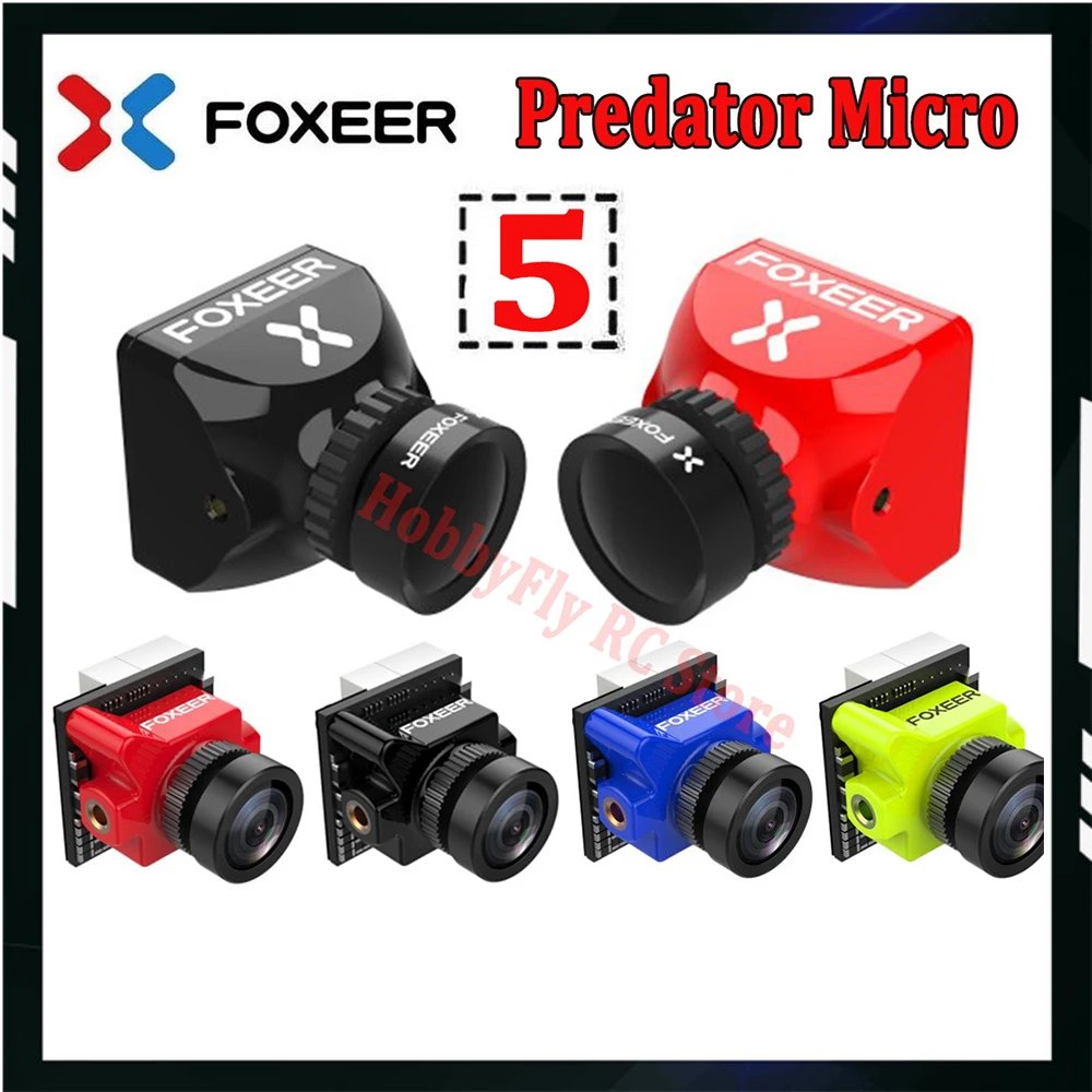 Foxeer Micro Predator 5 Racing FPV Camera M8 Lens 4ms Latency Super WDR 1000TVL 4:3/16:9 PAL/NTSC 1/3