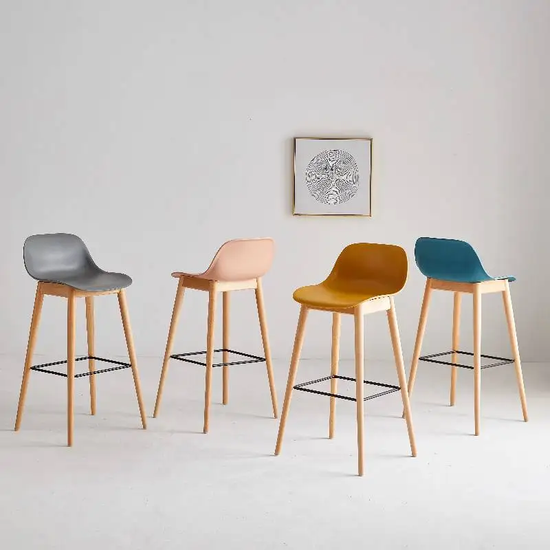 

Elegant Decorative Bar Chair Metal Simple Yellow High Barstools Bar Chair Counter Restaurant Cafe Tabouret De Club Furniture
