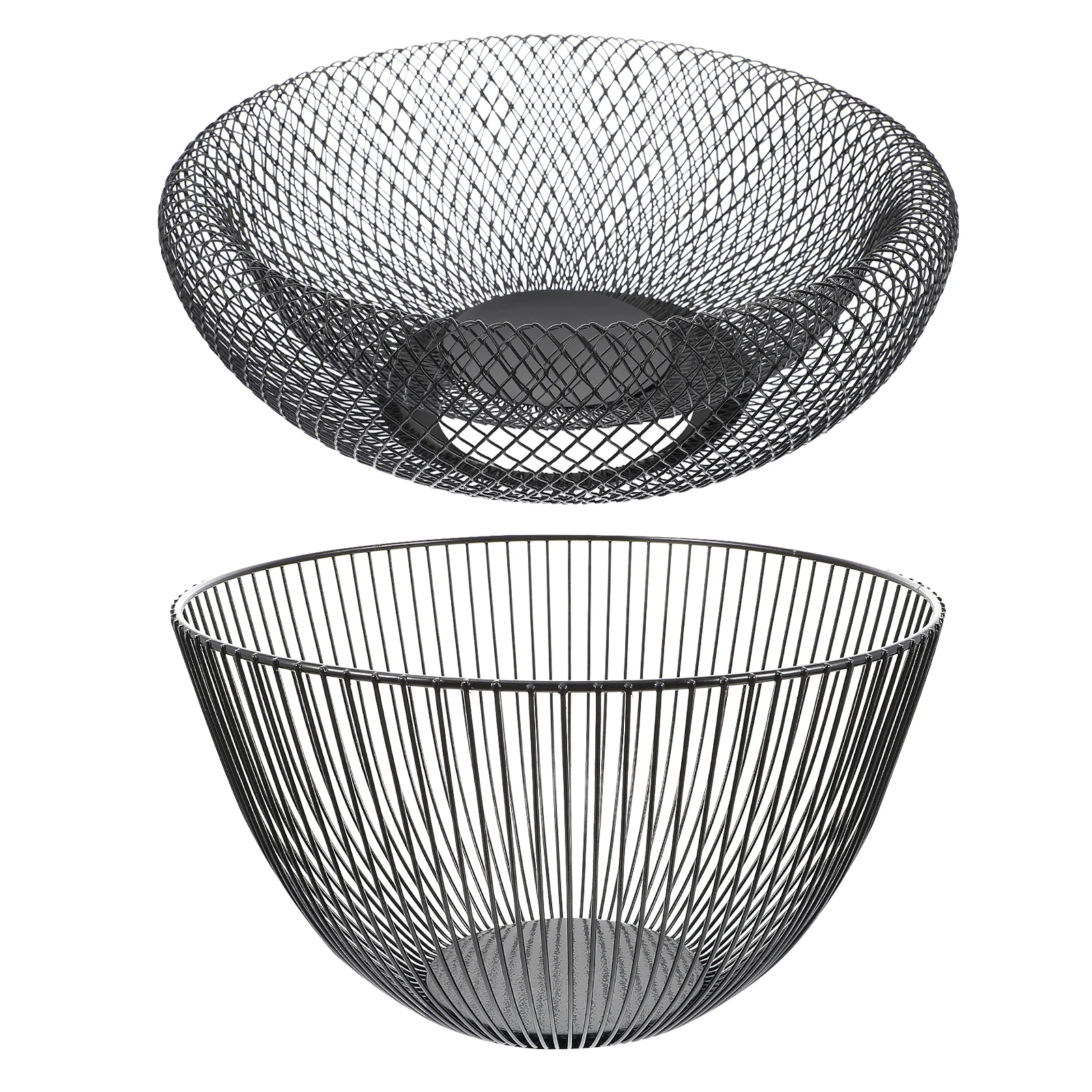 

2 Pcs Iron Fruit Baskets Polished Decorative Bowls Snack Containers Kitchen Bar Portable Outdoor Gifts