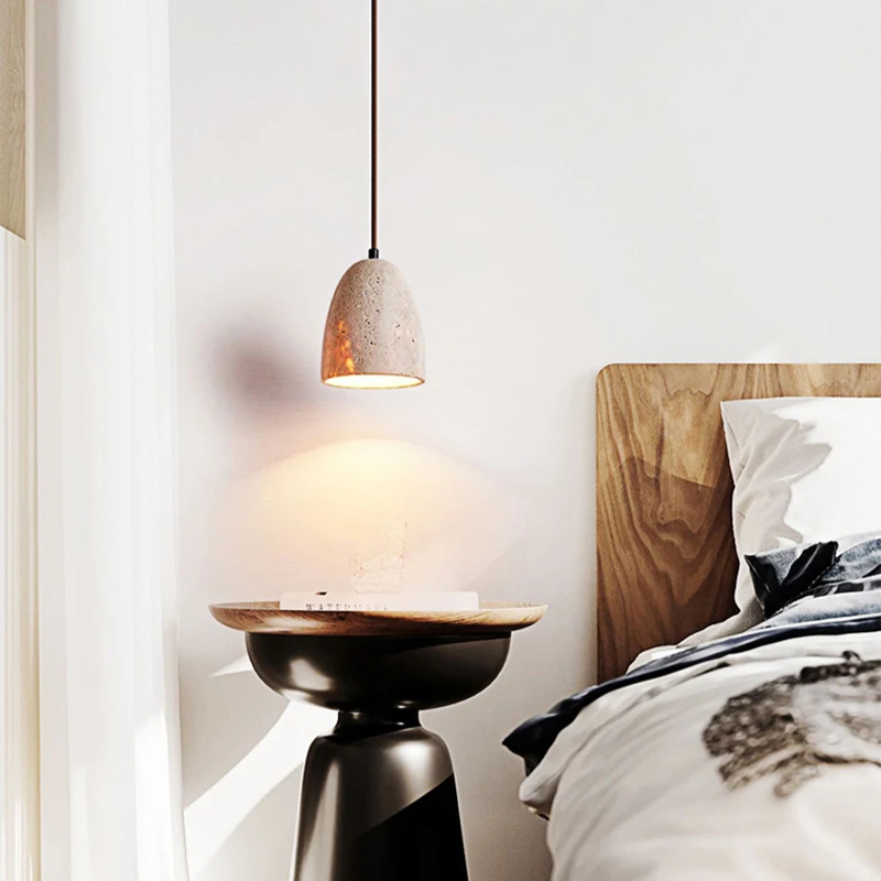 창의적인 디자인 와비사비 홈스테이 스튜디오 홈 데코레이션 LED 천장 조명 스칸디나비아 식탁 침실 소형 펜던트 램프