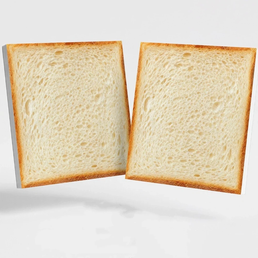 Cute Self Stick Bread Sticky Notes Removable Adhesive Tearable Paper Toast Sticky Notes 50 Sheets Adhesive Note Pads Student Use