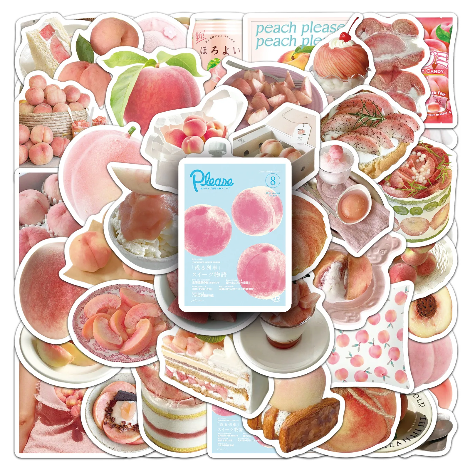 

10/30/50PCS Peach INS Style Graffiti Stickers Cute Fresh Creative Decorative Graffiti Waterproof Decorative Children's Toys