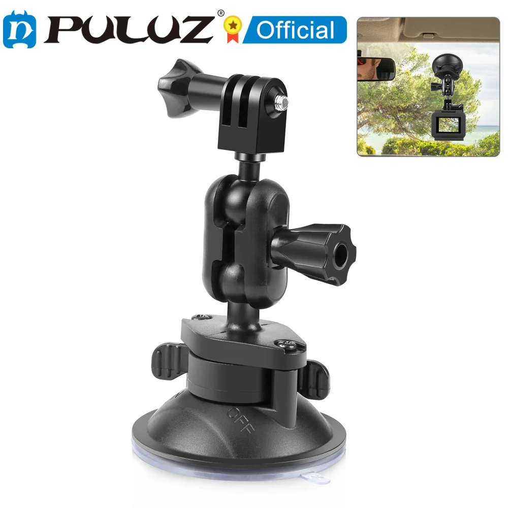 PULUZ Magic Arm Suction Cup Mount for Insta360 X4 X3/ Gopro HERO12 Black/ DJI Osmo Action 4 Panoramic Camera Accessories Stand