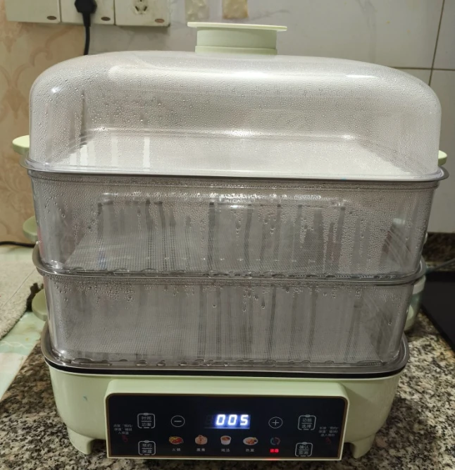

48L Electric Steamer for Home Use, 3-Tier Multi-Functional Large Capacity Visible Transparent Steamer