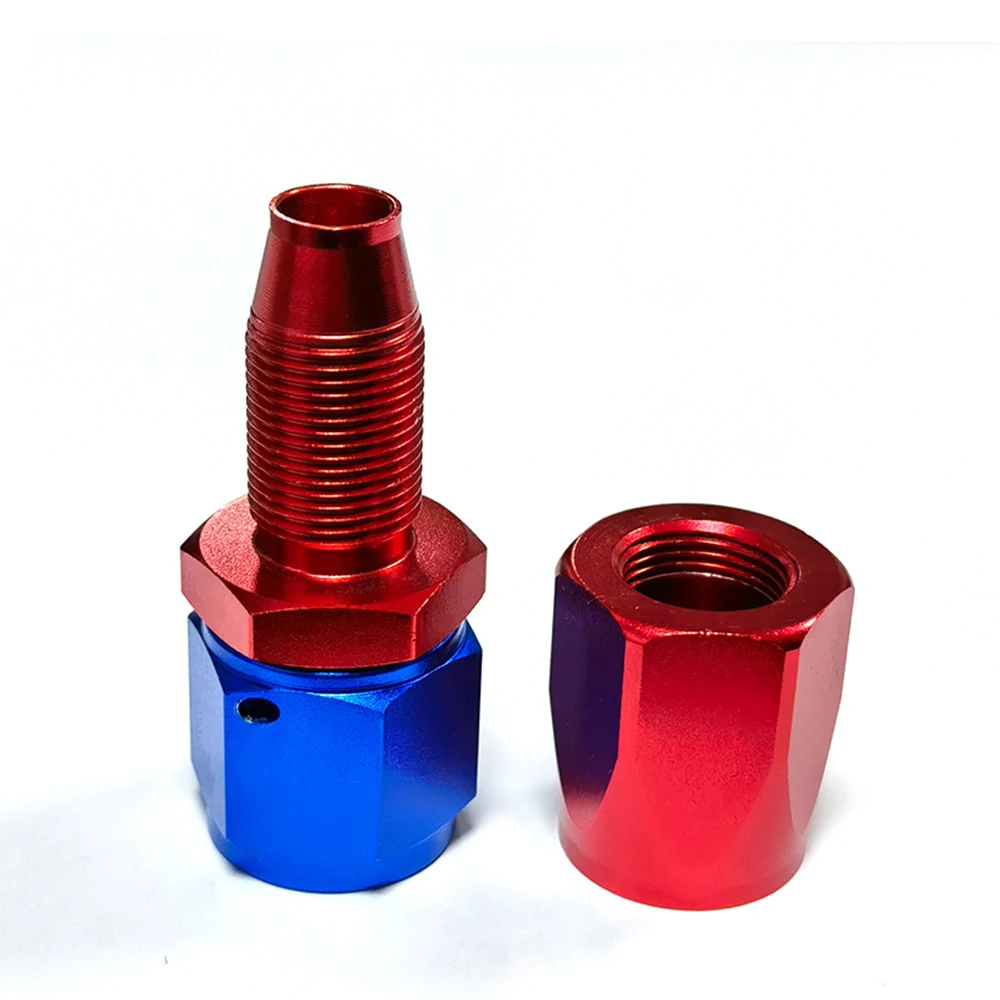 

2PCS Aluminum Hose Fitting AN4/6/8/10/12 Straight 0°/45°/90°/180° Degree Reusable Hose End Fitting Adapter For Oil Fuel Line R/B