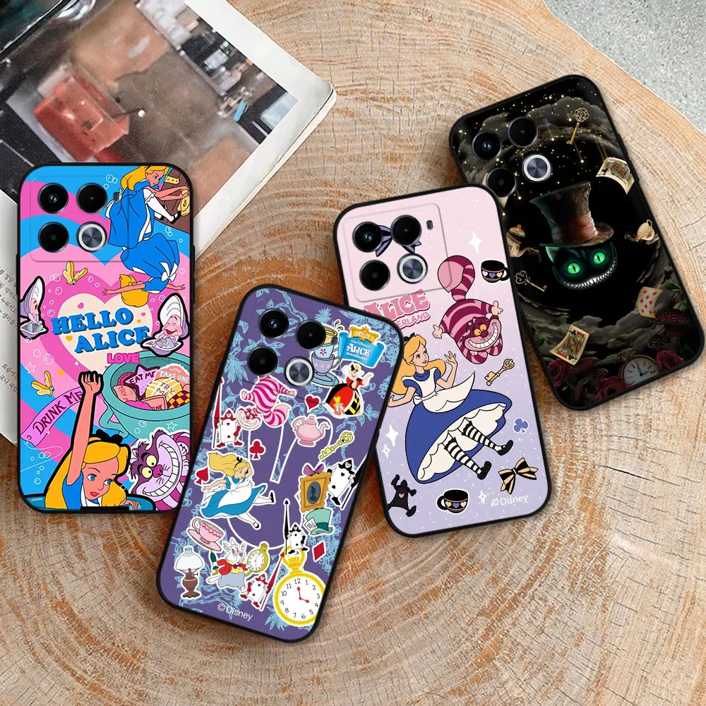 Alice in Wonderland Cheshire Cat Phone Case For Infinix Note 40 30 VIP 12 12G96 11 10 Pro 8 8I 7 Tecno Spark Pop 7 6 5 Air Cover