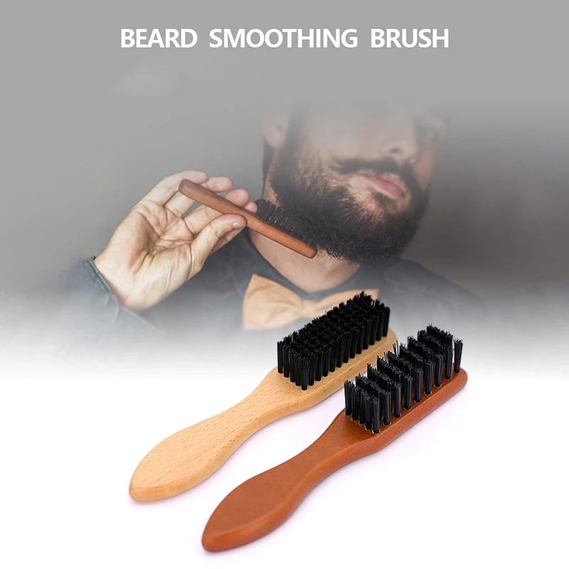 Men Beard Brush Wooded Handle Soft Hair Cleaning Brush Broken Hair Remove Comb Hairdressing Neck Duster Barber Tools