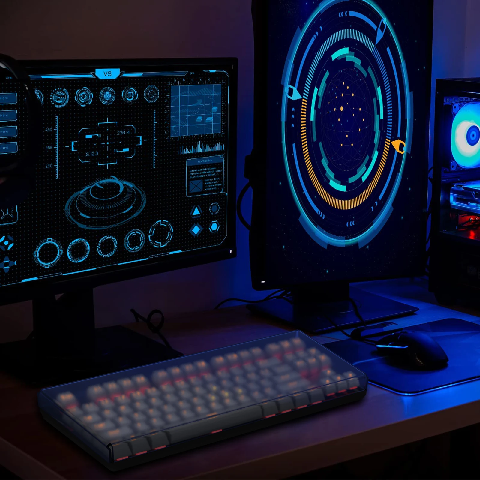 غطاء غبار لوحة المفاتيح Geekria Tenkeyless TKL، غطاء لوحات مفاتيح أكريليك بلوري لألعاب الكمبيوتر الميكانيكية المدمجة بنسبة 80%